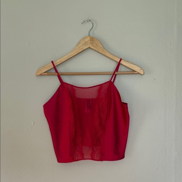 La SENZA Tops - La SENZA Vibrant Red Lace sheer Cami small
